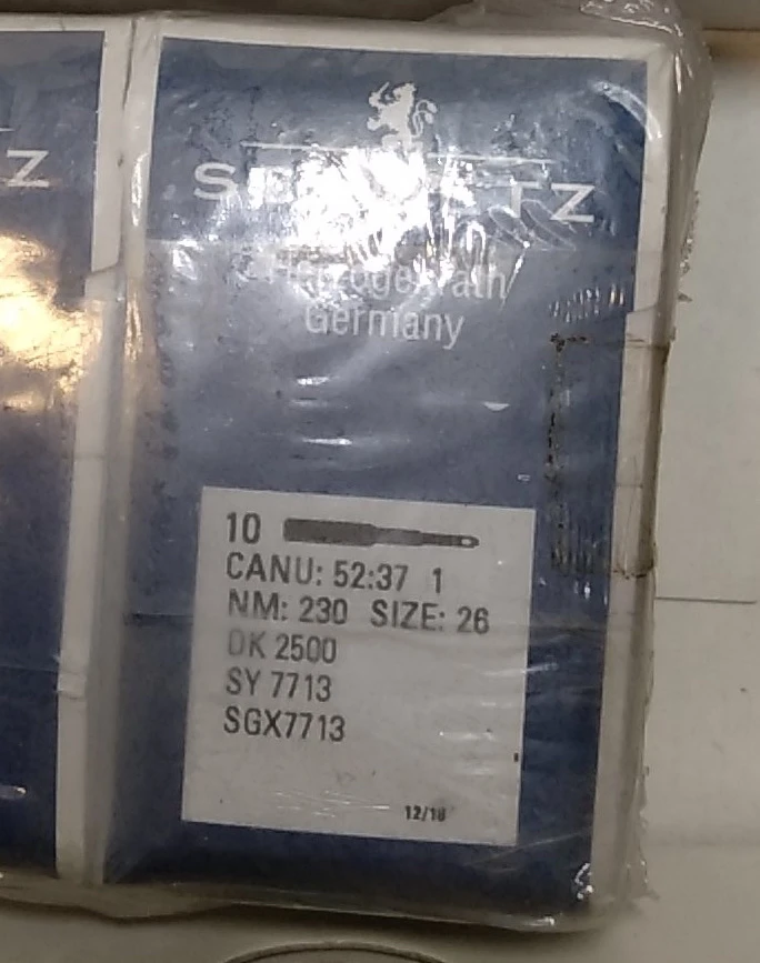 

Немецкая швейная машина для ковров Schmetz Dk2500, иглы для швейной машины Sgx7713