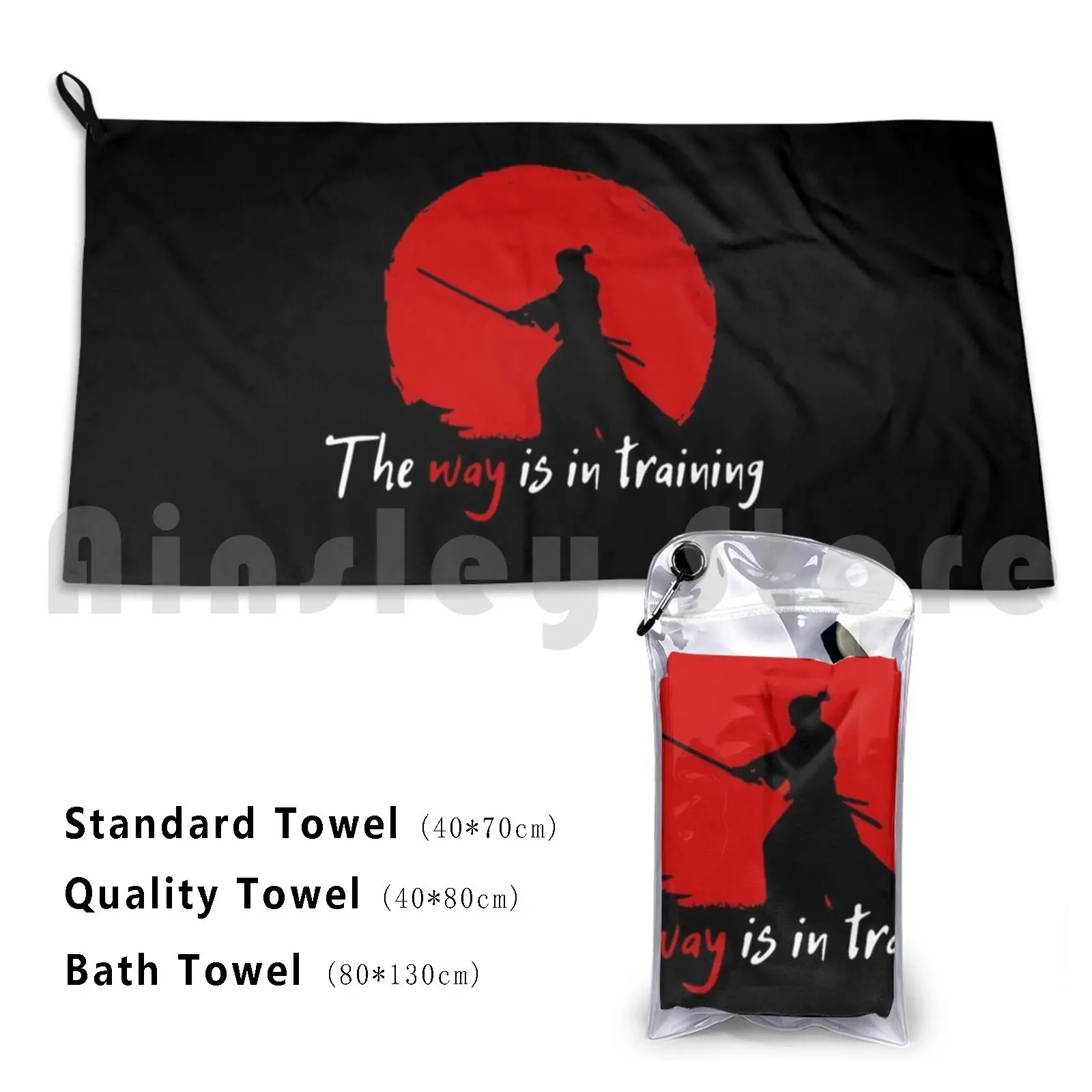 The Way Is In Training-Toalla de playa Miyamoto Musashi Toalla de calidad de secado rápido Ronin Musashi Fiverings Katana