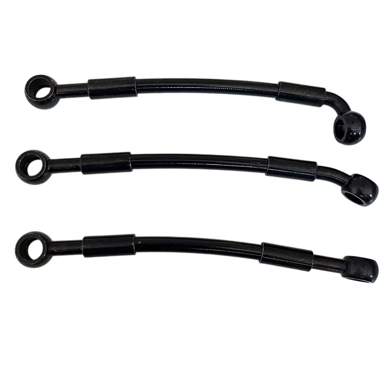 AN3 Moto Hydraulic Stainless Steel Braided Brake Hose Reinforced Brake Clutch Pipe M10 0° 28° 90° Front Rear Ptfe Brake Hose1/8 view 2