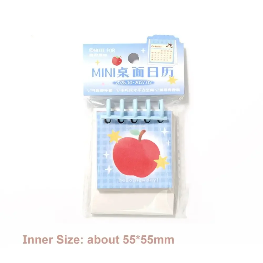 Oct. 2025 - Feb. 2027 Mini Desk Calendar Thick Paper Daily Study Desktop Display Calendar Cartoon Design Cute English Calendar