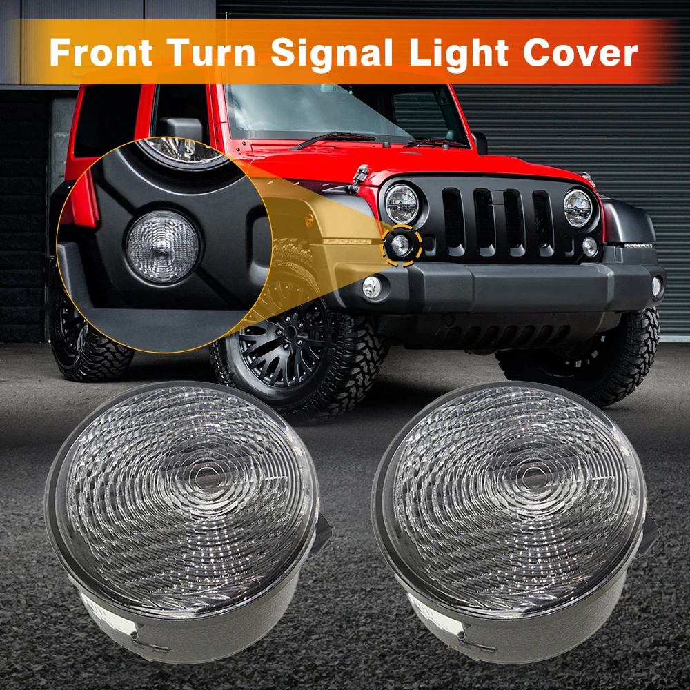 

2 pcs Side Marker Light Turn Signal Light Cover 68200290AA 68200291AA For Jeep Wrangler JK 2007 2009 2010 2011-2018 Left & Right
