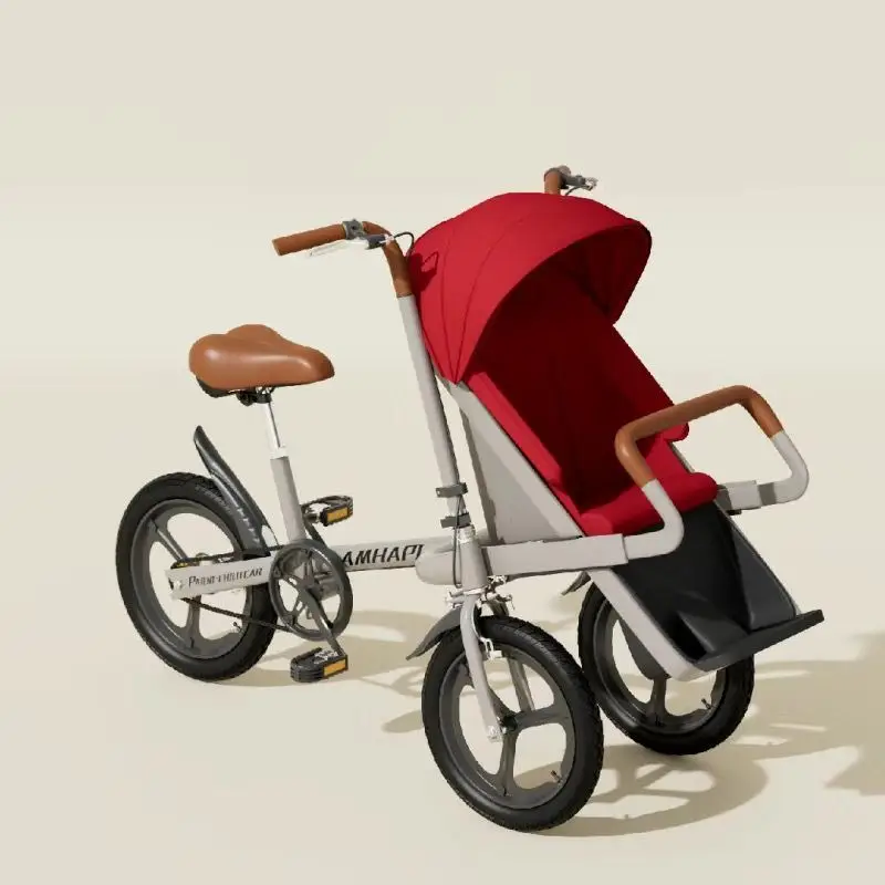 Maternal and infant parent-child pedals, bicycles, tricycles, outdoor riding, transportation, baby walking, baby with baby