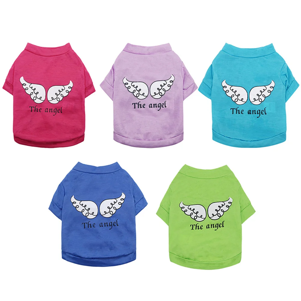 Angel Pattern Puppy Dog T-shirt Summer Thin Pet Vest for Small Dogs Chihuahua Yorkshire Poodle Shirts mascotas Clothes Clothing