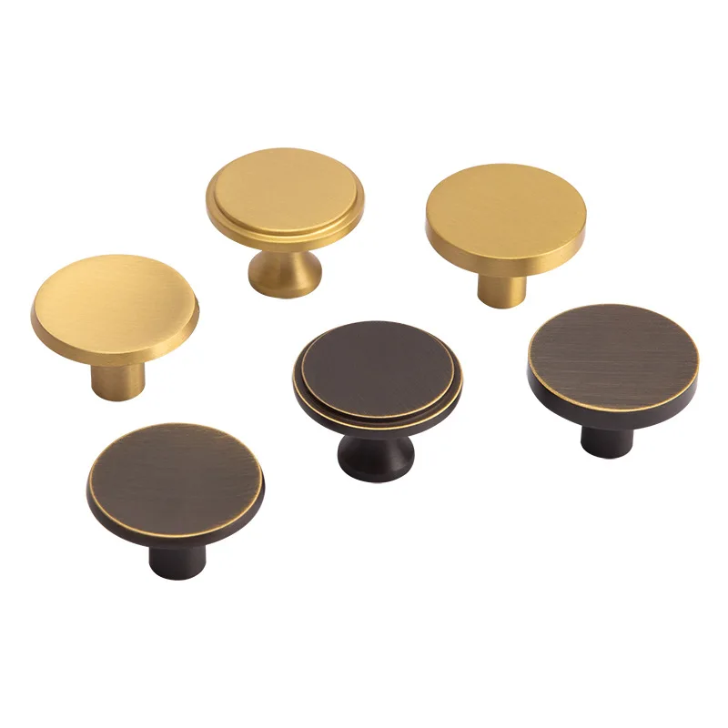 Solid Brass Round Cabinet Knobs, Circular Single Wall Hook, Custom Furniture Knob for Cabinet Drawer Wardrobe Closet