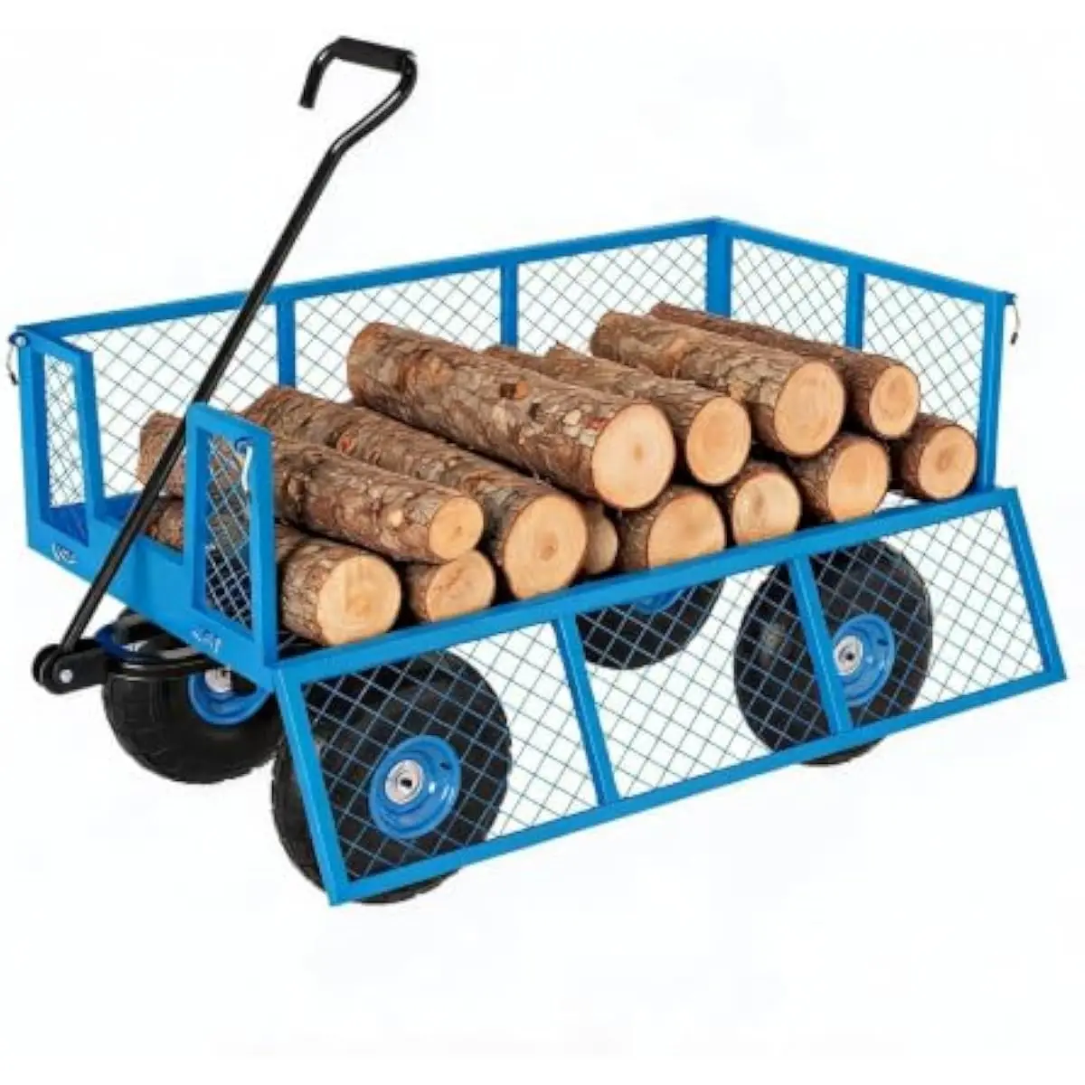 500 Lbs Heavy Duty Steel Garden Cart with Removable Sides and 10 Inch Tires, Utility Wagon with 180 Rotating Handle for Yard Lawn Farm