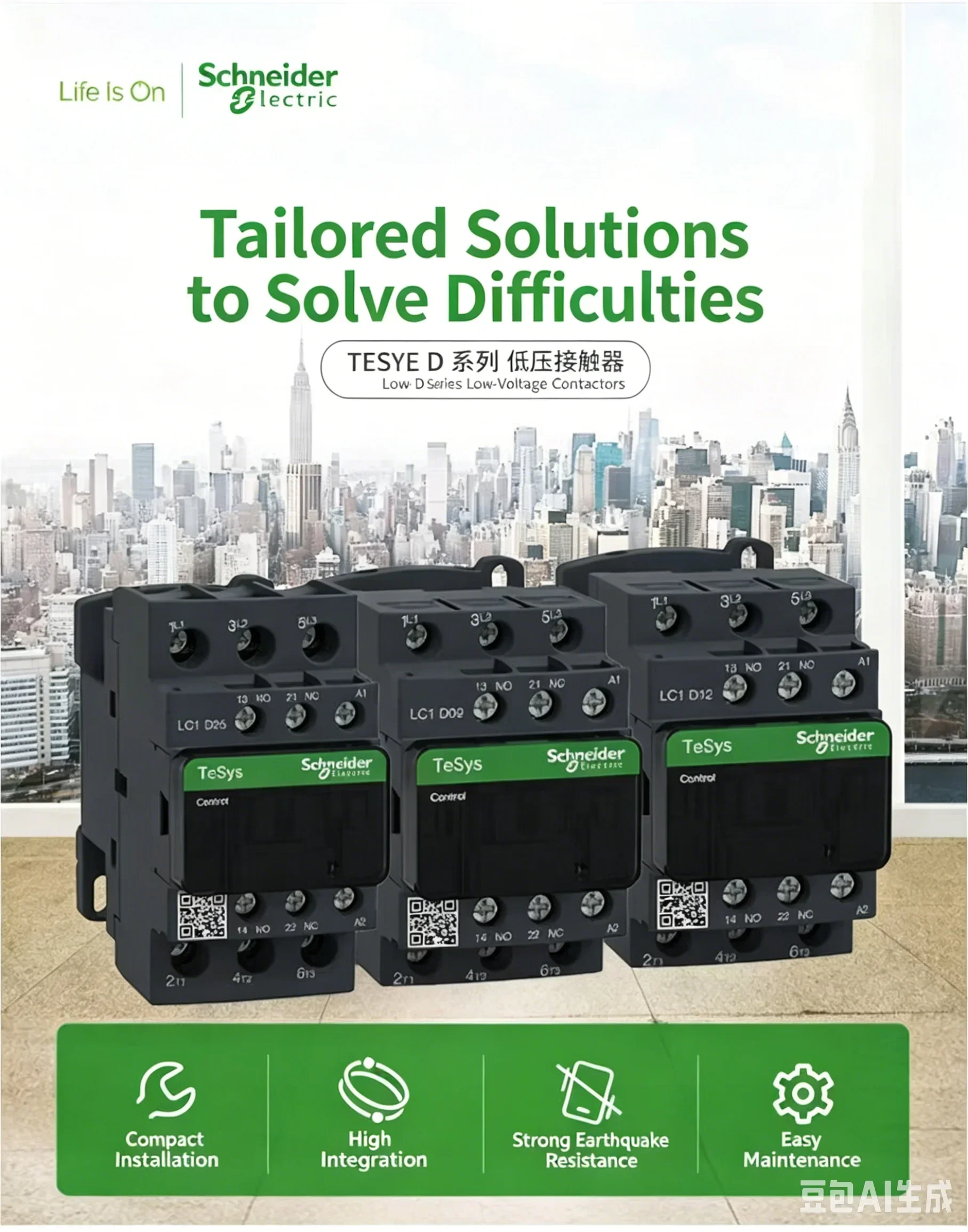 New Black Schneider Version Three-Pole Industry AC Contactor LC1D09 LC1D12 LC1D25 LC1D32 LC1D38 B7C F7C Q7C M7C 24V 220V 380V