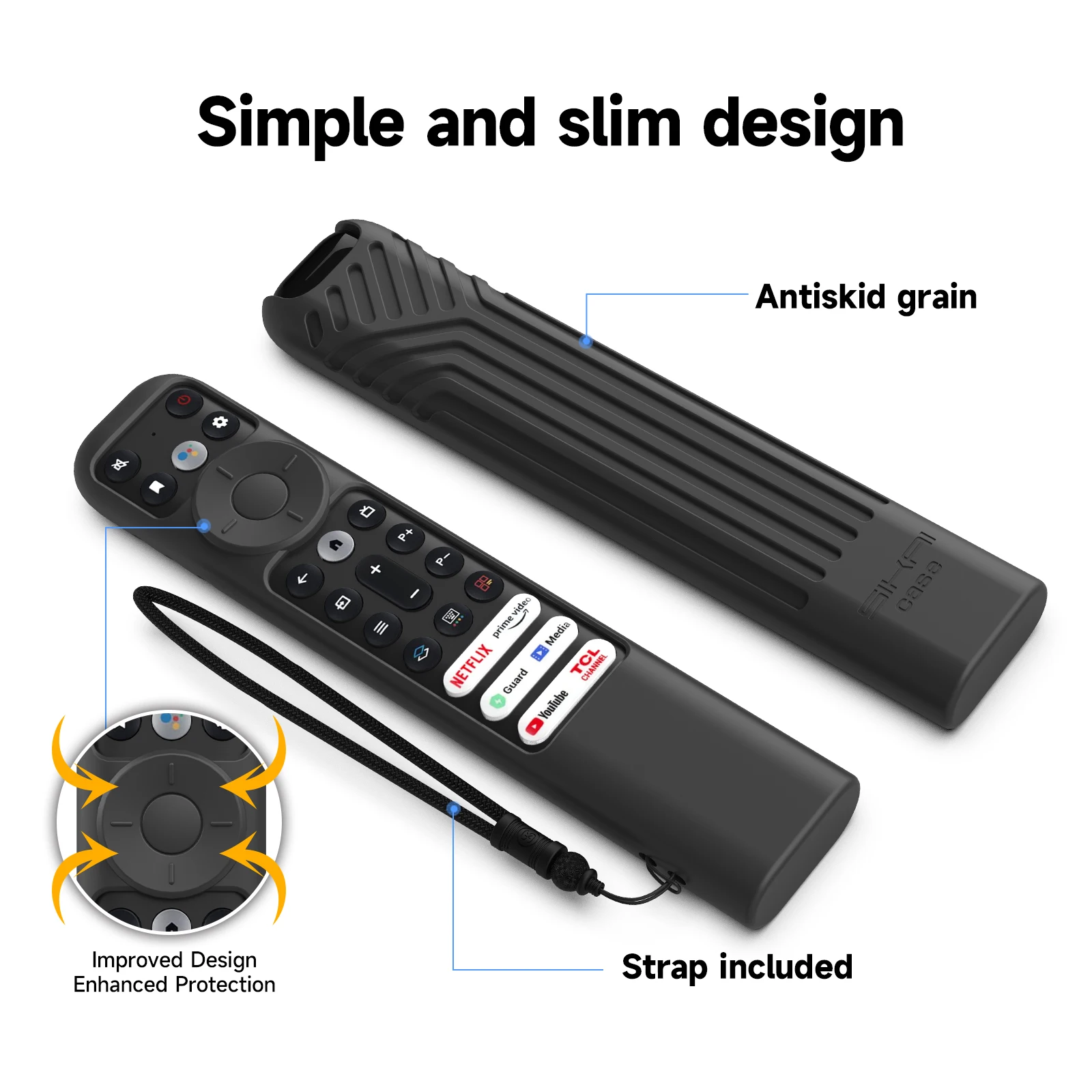 Capa de silicone para controle remoto TCL Smart QLED Voice, capa Dustproof para 65X925, 50P725G Google TV, RC902V1, C635, C735