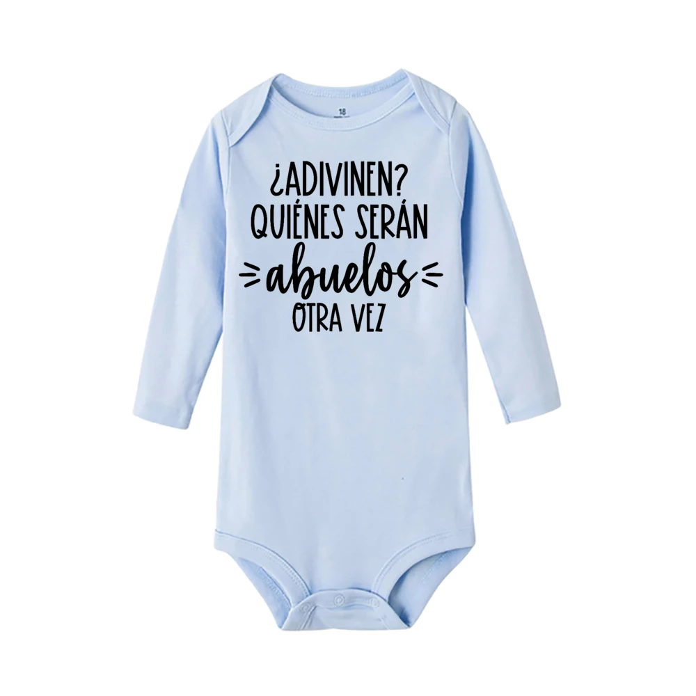 Guess Who Will Become Grandparents Again Baby Bodysuit Toddler Clothes Newborn Jumpsuit Pregnancy Announcement Gifts