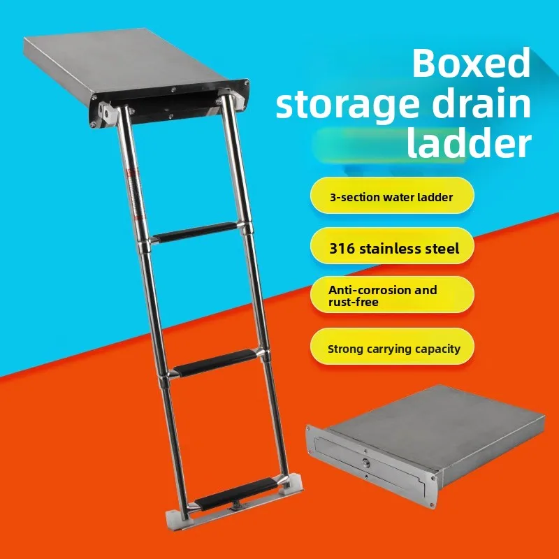 Folding 3-Step Marine Hanging Swim Ladder 316 Stainless Steel With Handrails Yacht Boarding Ladder Boat Hardware Accessories