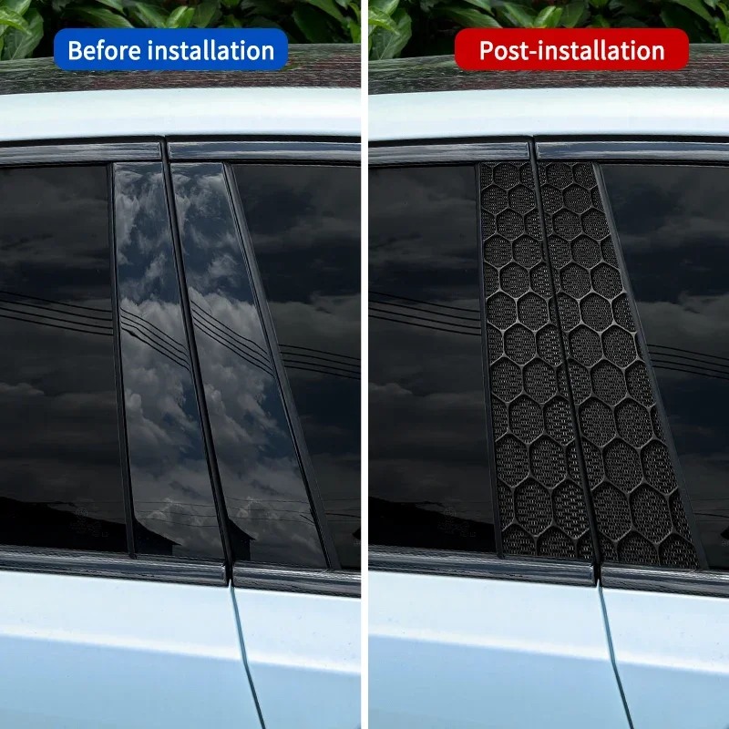 1PC adesivi per Auto universali a nido d'ape Auto B pilastro decorazione impermeabile porte per Auto fai da te pilastro protezione solare Refit Car Styling decalcomanie