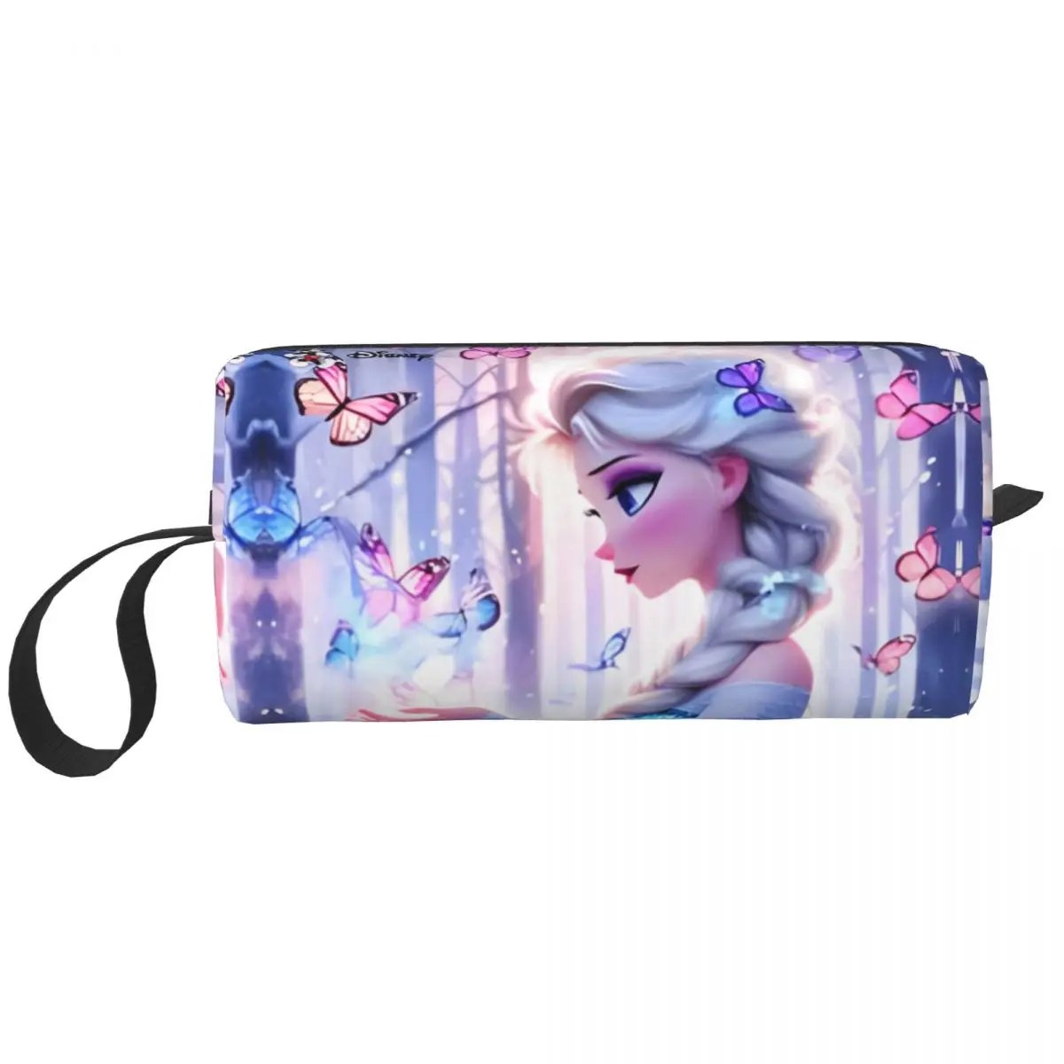 Frozen Elsa Snowflake Swirls Princess Pose Makeup Bag Travel Cosmetic Bag for Men Women Toiletry Bags Dopp Kit