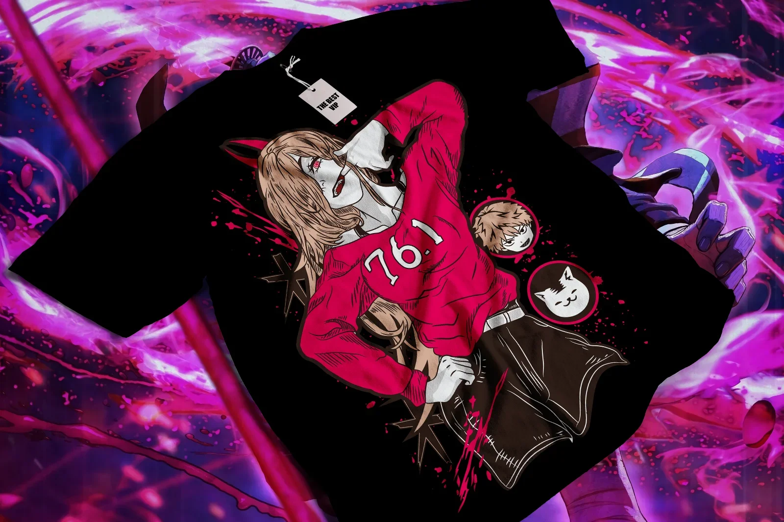 

Chainsaw Man Power Shirt CSM Denji Makima Pochita Anime Manga Graphic T-Shirt