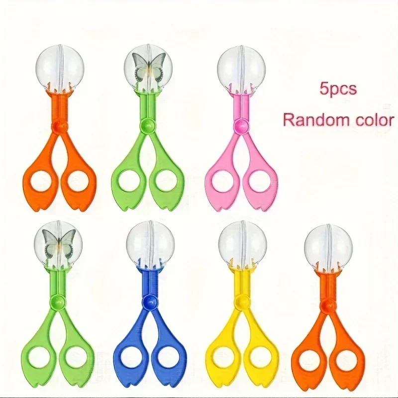 Convenient Combo Outdoor Adventure Insect Catching Tool Colorful Bug Clip Color Bubble Large Bead Clip 5Pcs Scissors Clip New