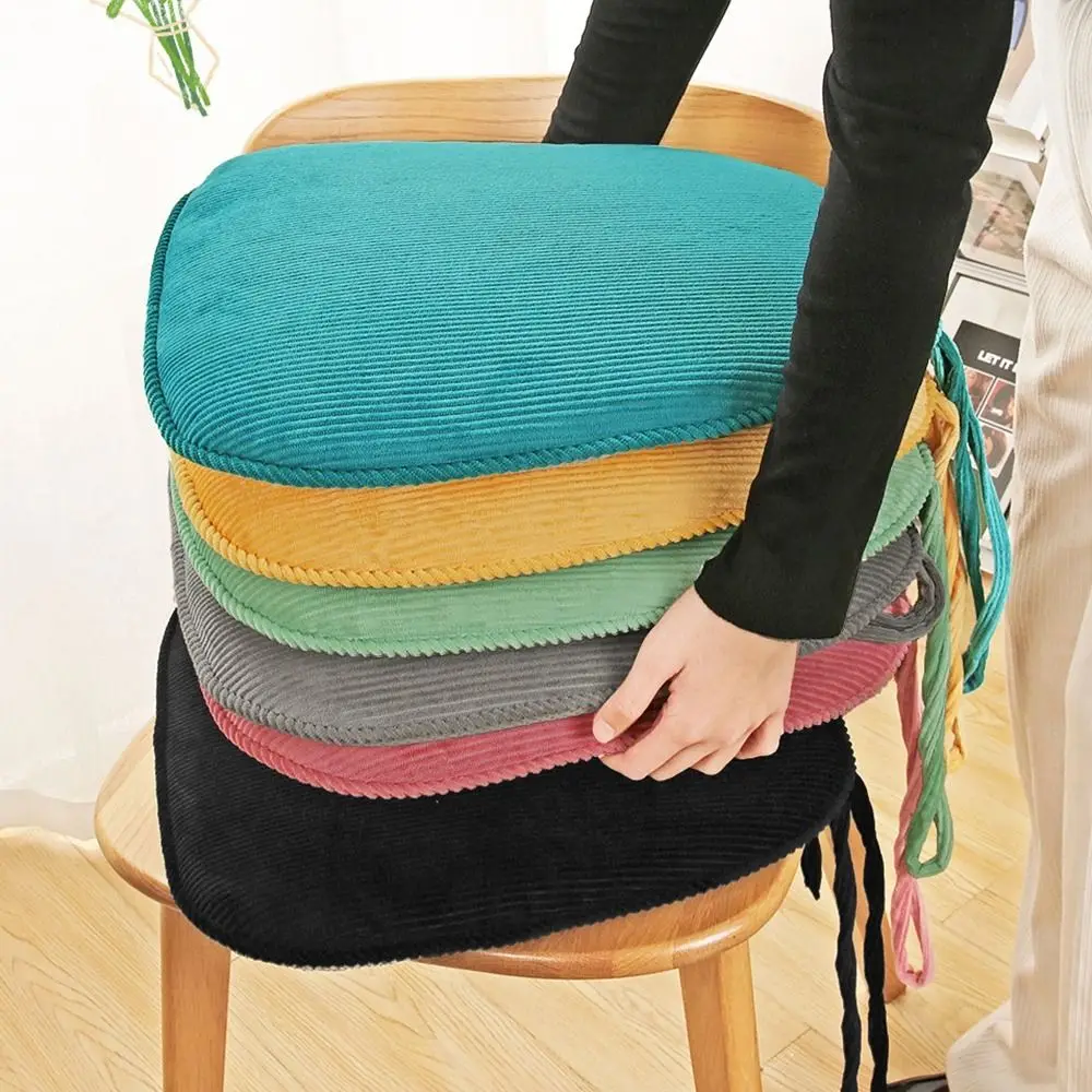 

Durable Corduroy Fabric Chair Cushion Thickened Solid Wood Chair Pads Comfortable Washable Sponge Cushion Office
