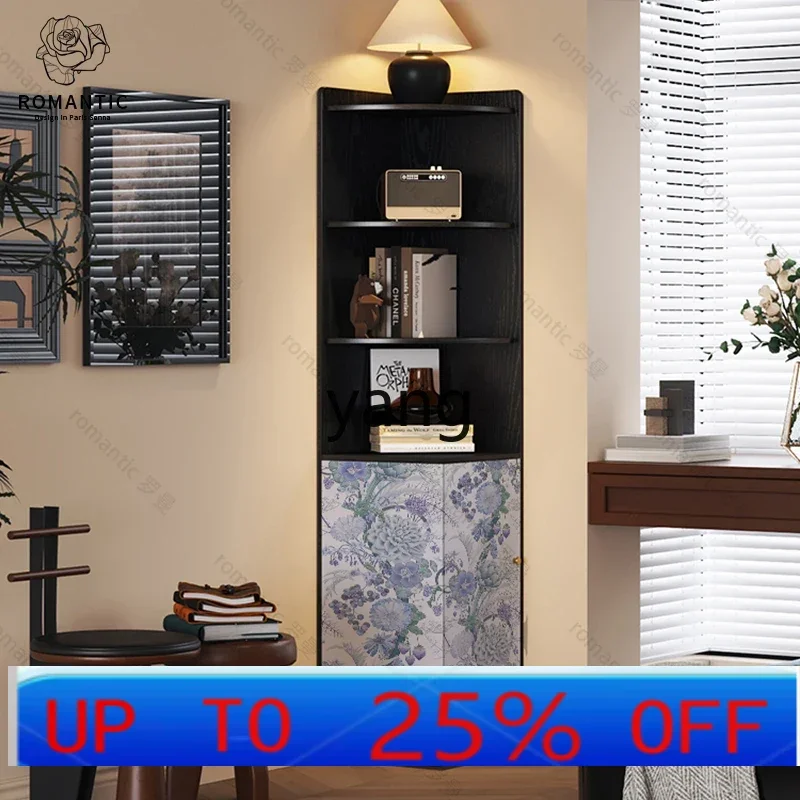 

LH corner corner cabinet floor rack living room solid wood multi-layer storage triangular locker