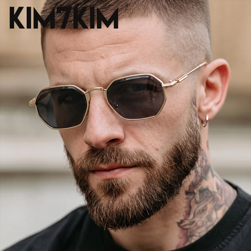 Vintage Steampunk Octagon Sunglasses Men 2026 Luxury Retro Gradient Square Metal Frame Fashion Punk Sun Glasses Driving Shades