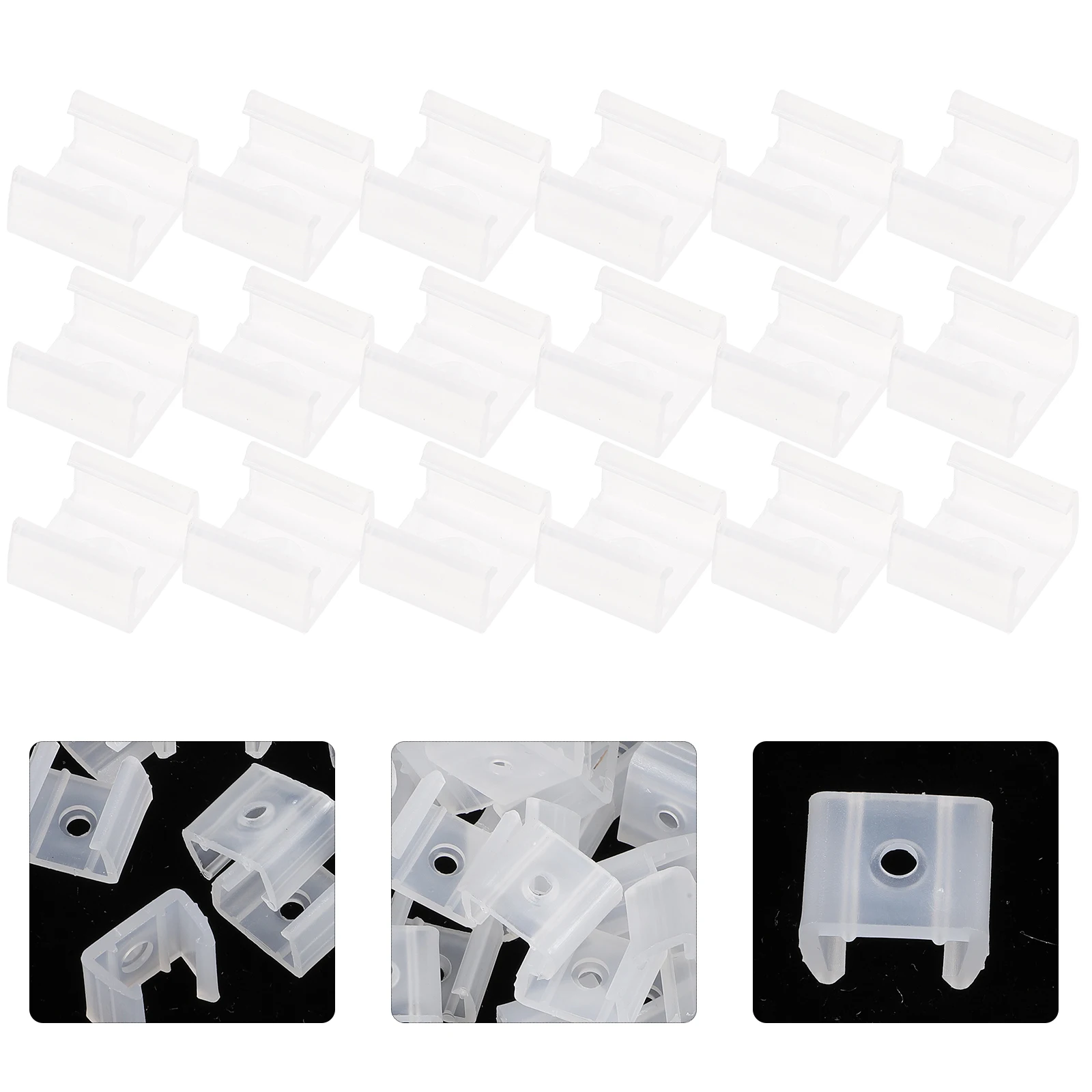 

100pcs LED Strip Light Clips Silicone Bracket Fixing Mounting Rope Outdoor Decor Accessories Durable Plastic Small