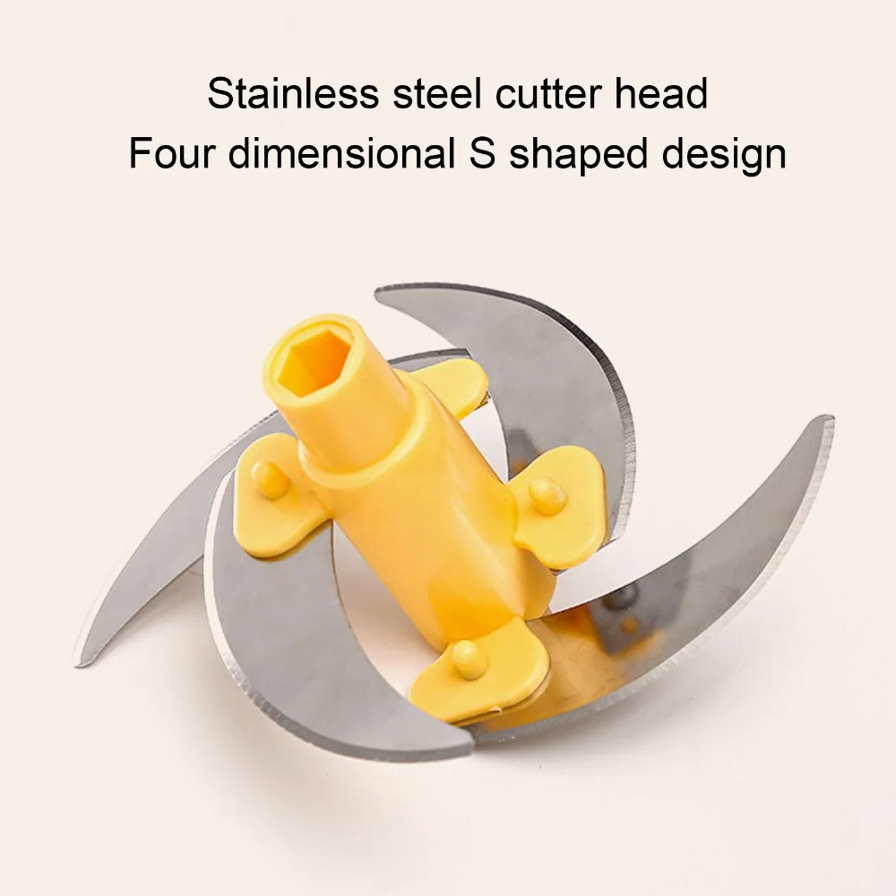 PP Stainless Steel Manual Food Chopper Yellow Black with Filter Basket Manual Meat Grinder Time Saving Multifunctional