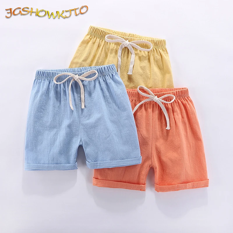 Boys Shorts Kids Shorts Candy Color Girls Children Summer Beach Loose Shorts Casual Pants Cotton & Linen Comfortable 2-10Yrs Hot