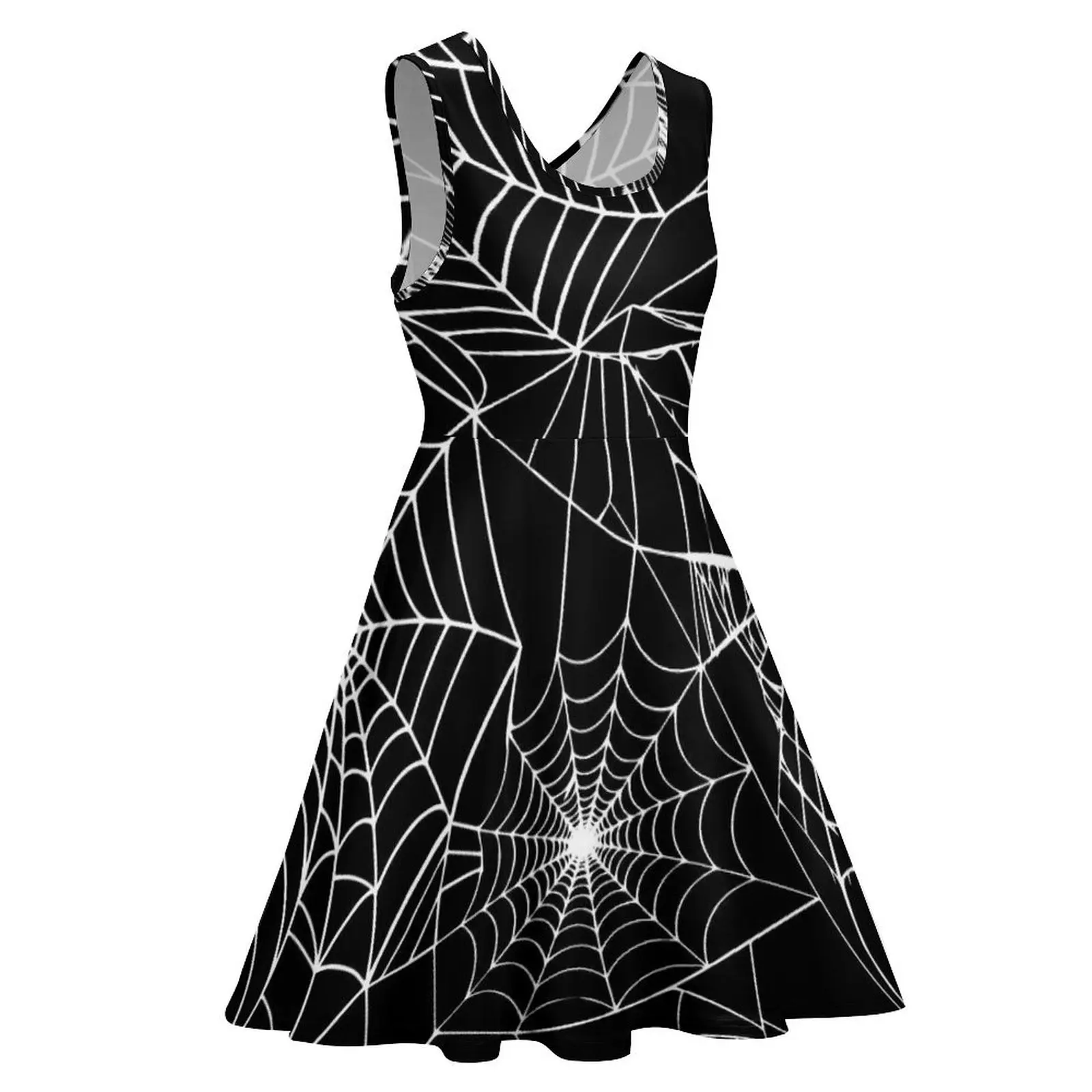 Spooky Halloween Dress Spider Web Street Wear abiti Ladies Club Skate Dress Summer Custom Vestidos Big Size 3XL 4XL