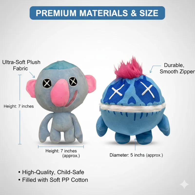 

Horror Game Plush Doll Anime Game Y2K Purple Hair Girl Stuffed Toy Cute Creepy Plushie Figure Kids Halloween Present Gift New