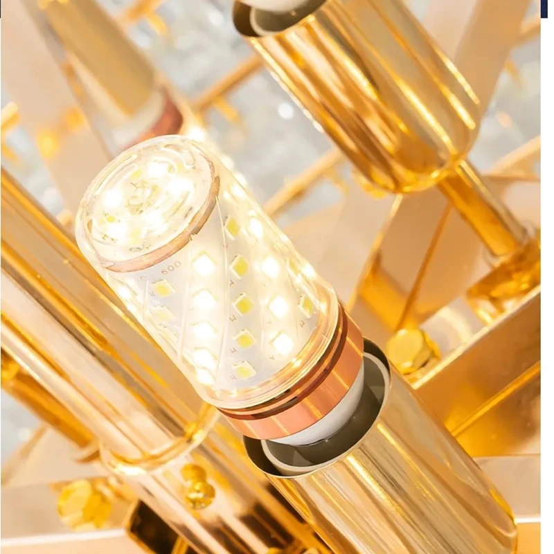 

Double-Storey House Living Room Chandelier Hollow And Luxurious Modern And Retro Crystal Lamp-Style Multi-Story Villa Hall Light