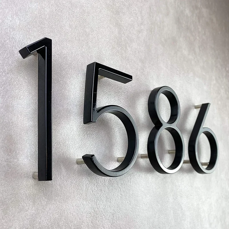 

5 Inch Outdoor House Numbers 0-9 Metal Alloy Modern Exterior Number Signs Apartment Address House Number Plate Home Custom Sign