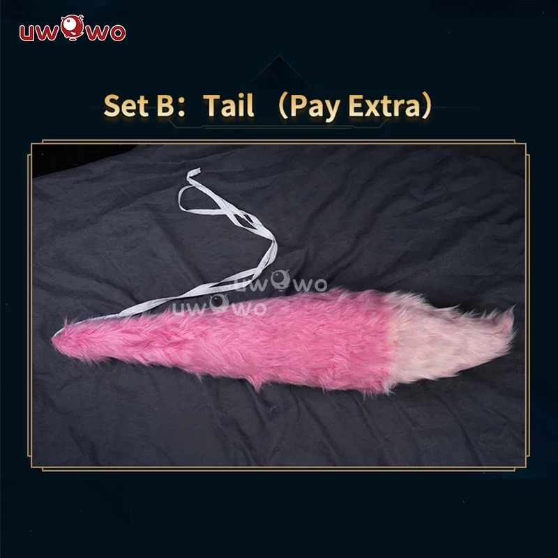 SN55IN STOCK UWOWO League of Legends/LOL كوسبلاي البوب ساتر أهري فوكس 2023 ASU أزياء تنكرية مع لعبة الذيل زي الهالوين $5Q@1