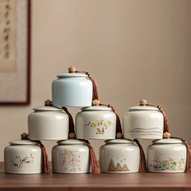 blue-and-white-porcelain-tea-jar-home-ceramic-sealed-box-chinese-style-multi-functional-candy-coffee-bean-medicine-storage-jar