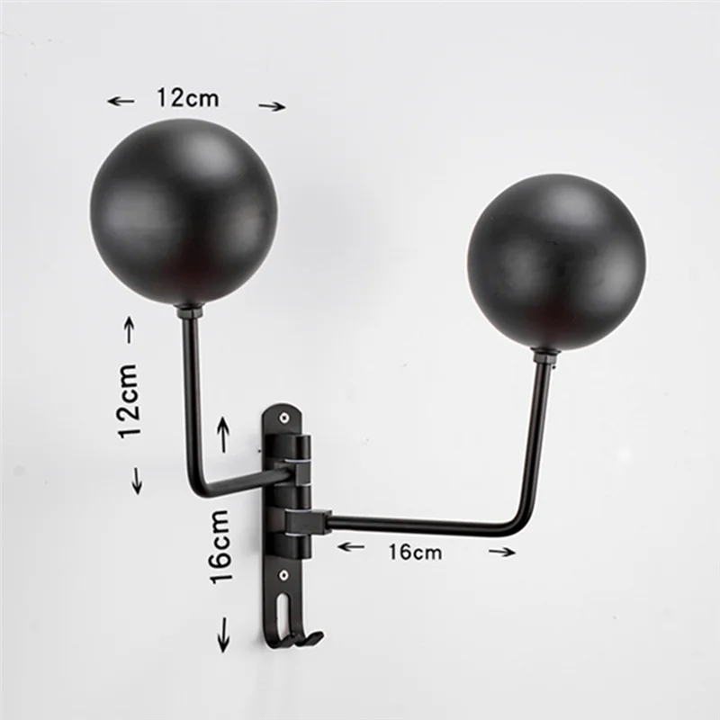 Porte-casque de moto bien, support mural à double boule pour casque de vélo 180 °   Cintre à crochet métallique en acier rotatif