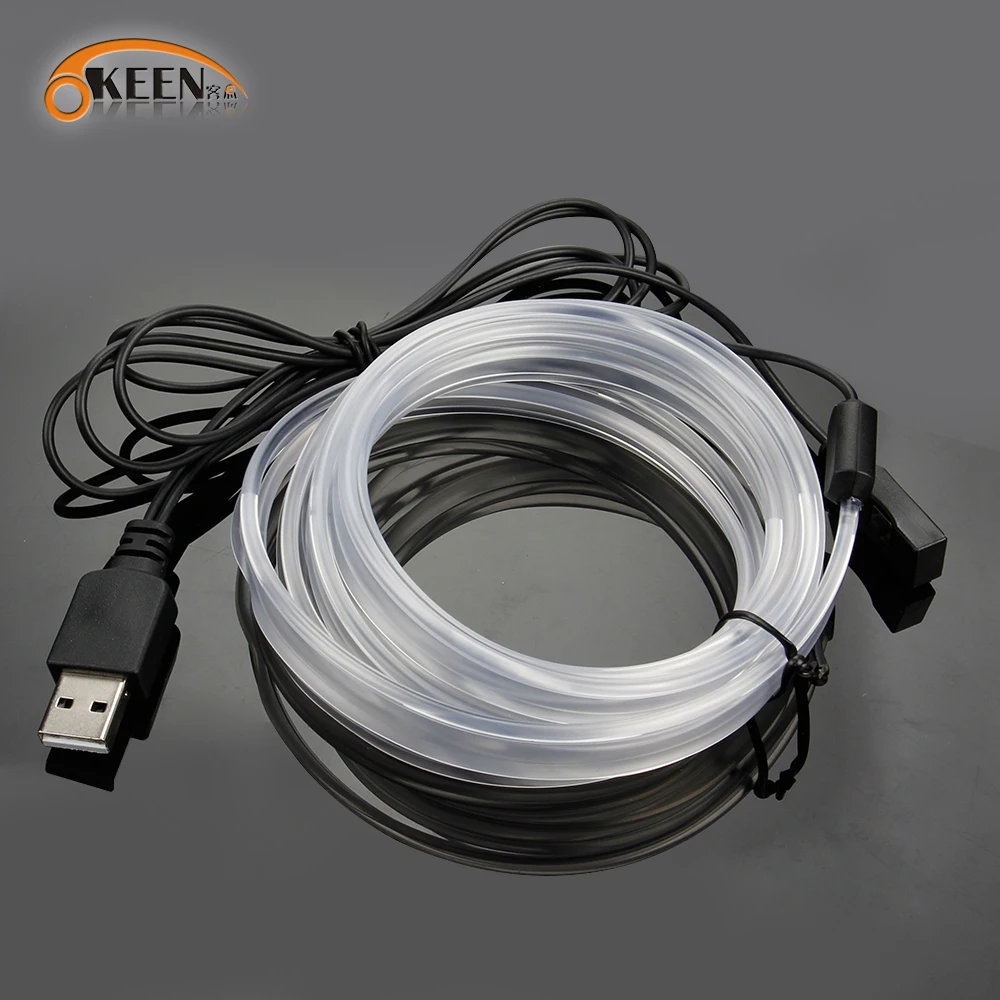 Car Interior Ambient Light LED Cold Atmosphere Light Colorful Tube Strip Flexible Neon Lamp Glow String Light For Car Motorcycle