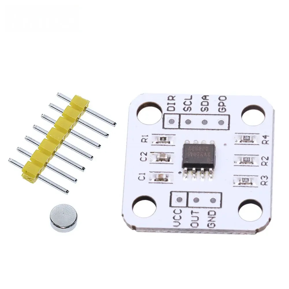 AS5600 Magnetic Encoder Magnetic Induction Angle Measurement Sensor Module IIC PWM Voltage 12Bit High Precision For Aduino