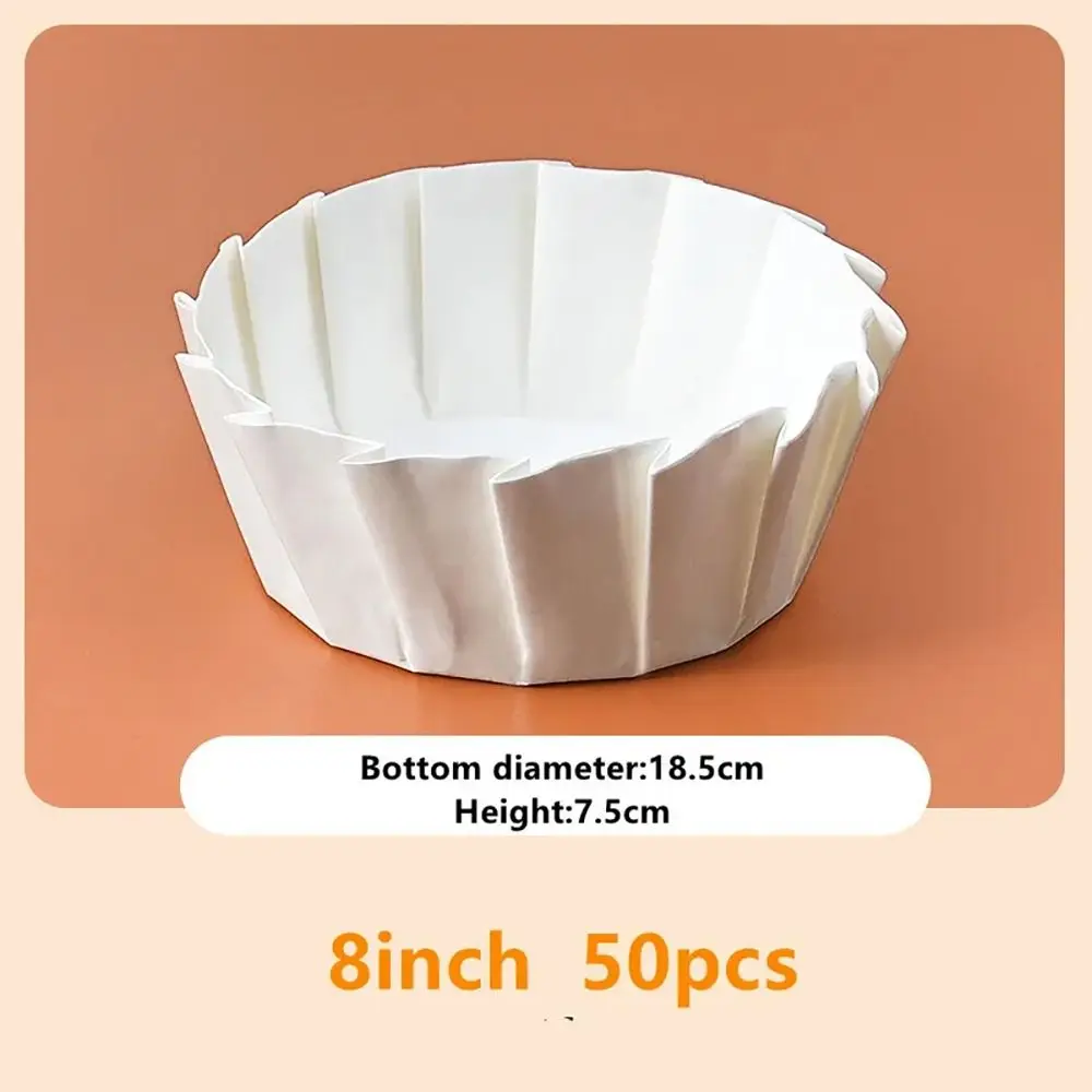 50Pcs Kitchen Use Baking Papers Foldless Disposable 4/6/8inch Basques Cake Paper Cake Wrap Oilproof Cupcake Liner