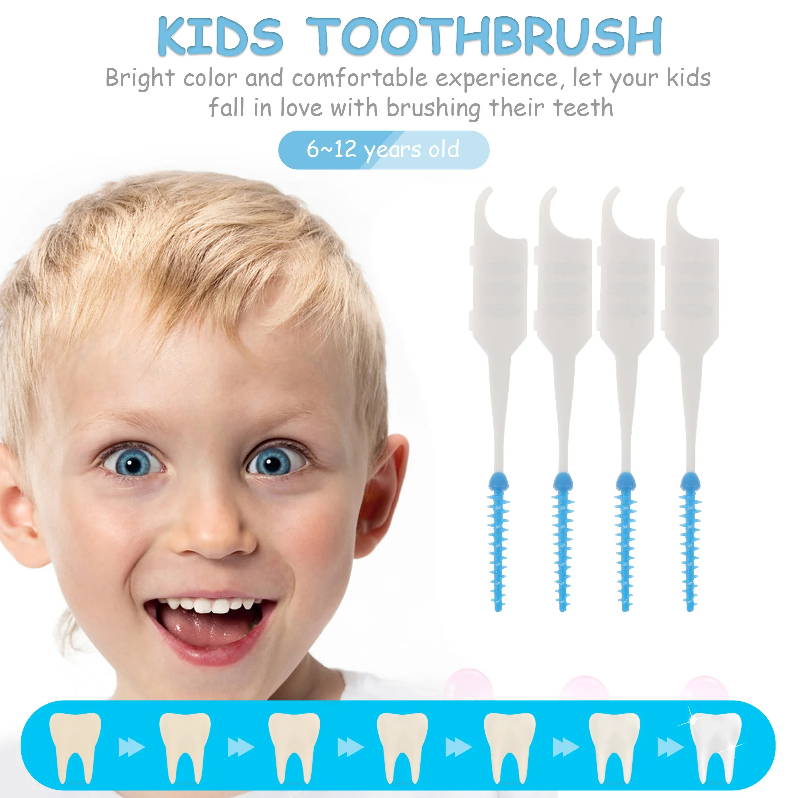 

200Pcs Interdental Brushes Silicone Floss Picks for Food Debris Removal Portable Travel Size Teeth Cleaner Double Ended