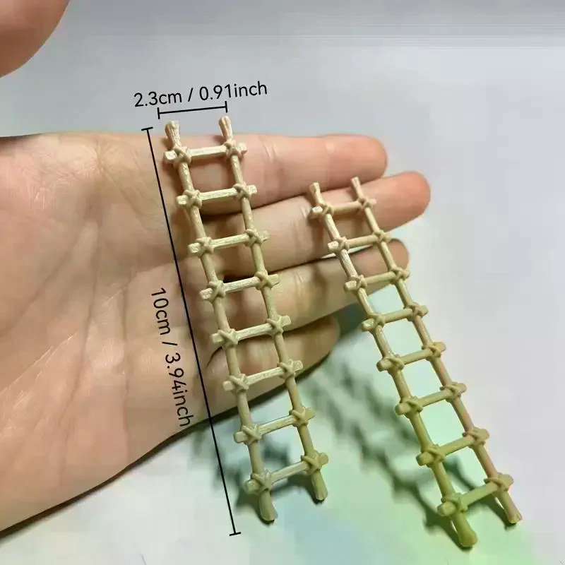 2 Pcs Mini Ladder Decor With Realistic Bamboo Look Perfect For Fairy Garden DIY Crafts Cake Topper Hamster Cage Decoration