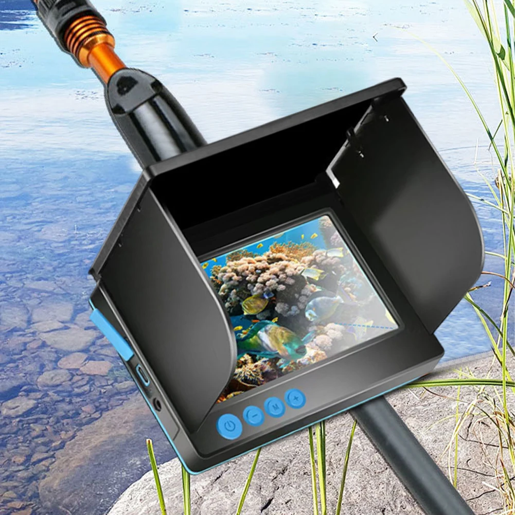 كاميرا صيد الجليد عالية الدقة 4.3/5 بوصة مقاومة للماء لصيد الأسماك على الجليد مع 220 °   رؤية واسعة لصيد الأسماك على الجليد على شكل قارب البحيرة