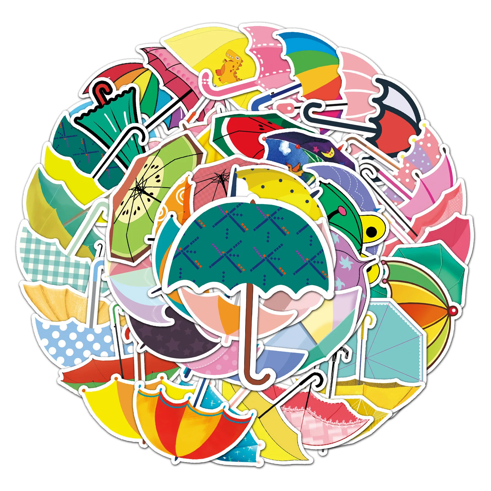 10/50 SZTUK Naklejek Graffiti z Parasolkami Personalizowane Kreskówkowe Naklejki w Stylu Ins Kolorowe Świeże Kreatywne DIY na Gitarę Kubek na Wodę Deskorolkę