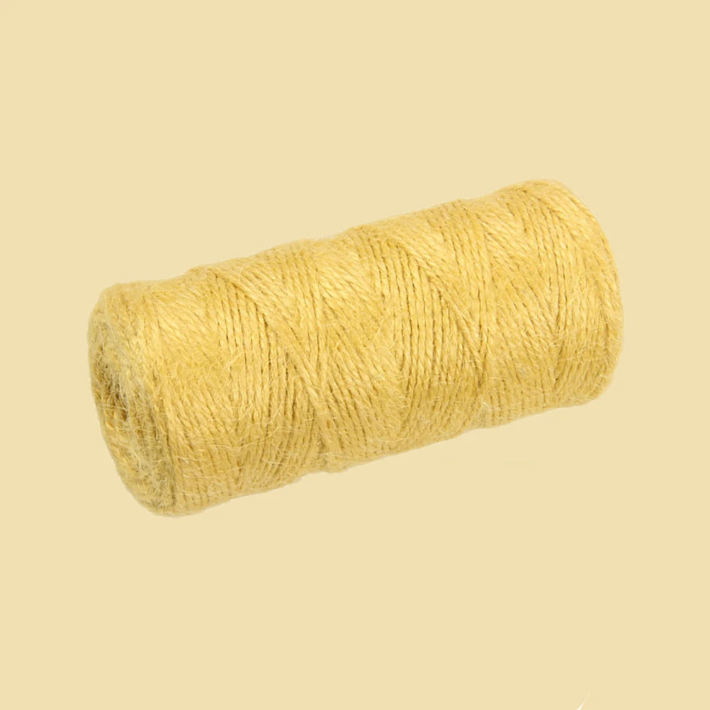 

100M Hemp Rope Yellow String For Diy Crafts Garden Decoration Wedding Bouquet Wrapping Durable Binding Material Rope String
