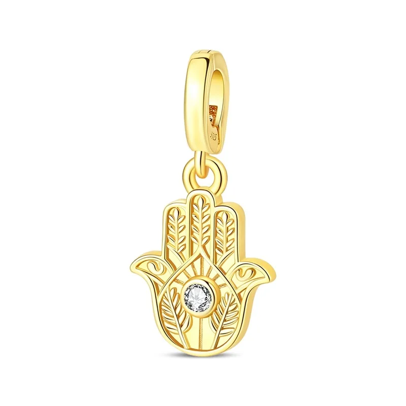 New 925 Sterling Silver Blessing Hand Charms Pendant Fit 3mm Original Bracelet DIY Women Exquisite Birthday Party Jewelry Gifts