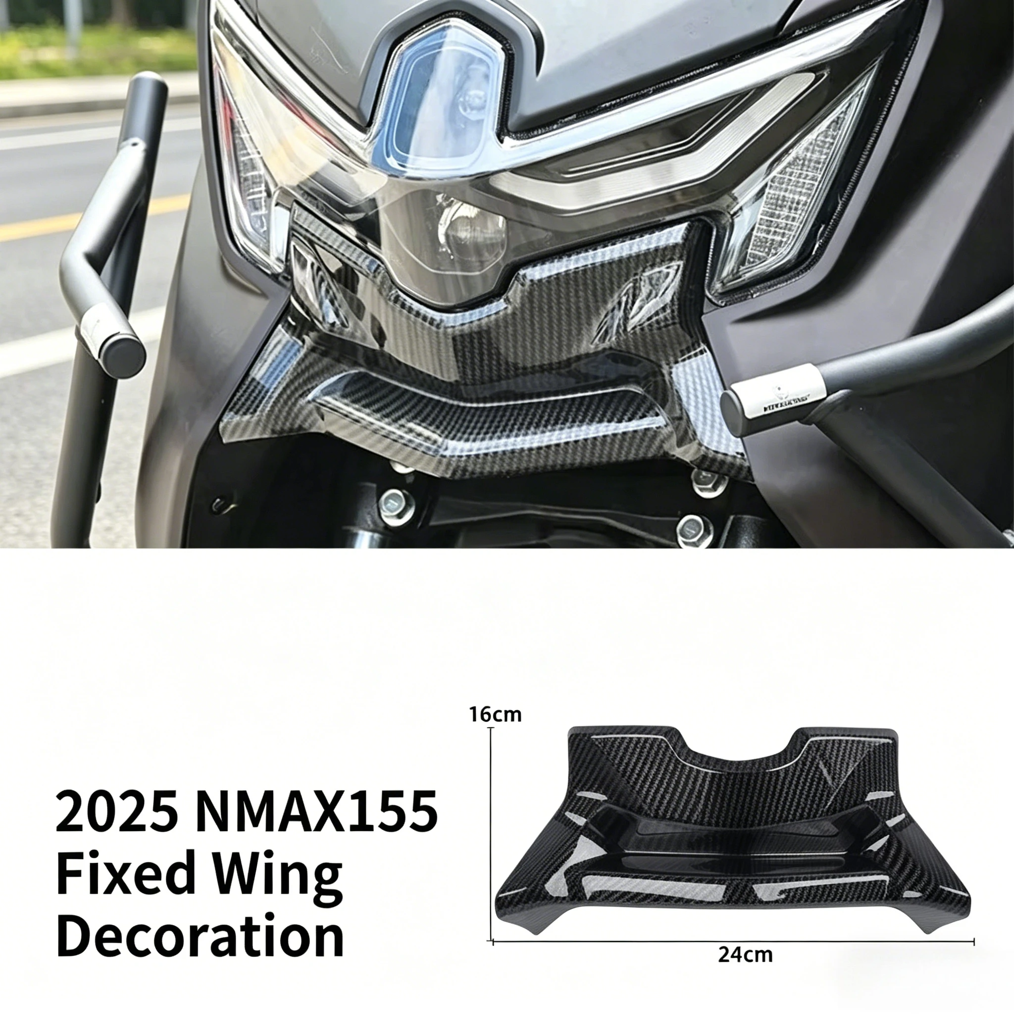 Aerodynamic Front Fairing Winglet Cover ABS Plastic Modified Spoiler Shell For 2025 Yamaha NMAX 155 V3 Motorcycle Accessories