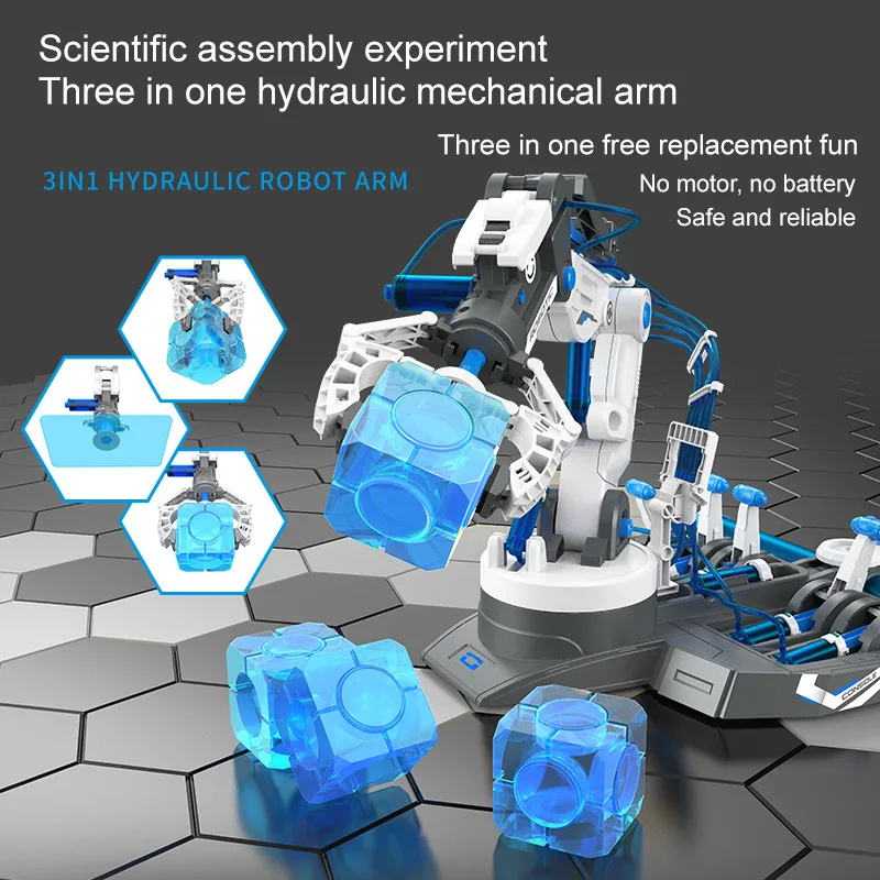 Children\'s Toy DIY Assembly Hydraulic Manipulator Scientific Experiment Project · Kit Construction Assembly Robot Boy Toy Gift