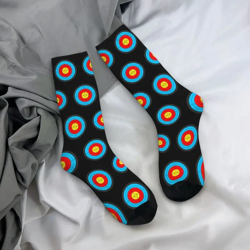 Kawaii Printing Shooting Target Socks for Women Men Stretchy Summer Autumn Winter Archery Archer Darts Crew Socks