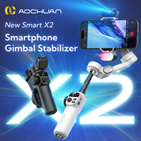 AOCHUAN Smart X2 3 Axis Gimbal Stabilizer For iPhone And Android Smartphone Gimbal With built-in extension pole LED display