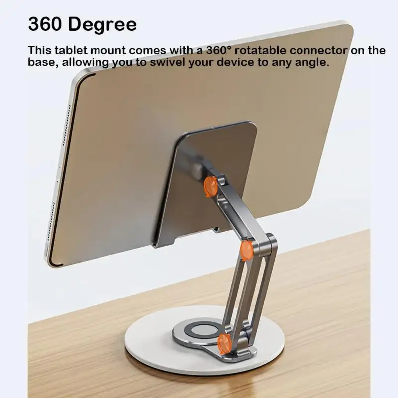 Metal Desk Mobile Phone Holder Stand 360 Rotate For IPhone IPad Xiaomi Adjustable Desktop Tablet Holder Table Cell Phone Stand