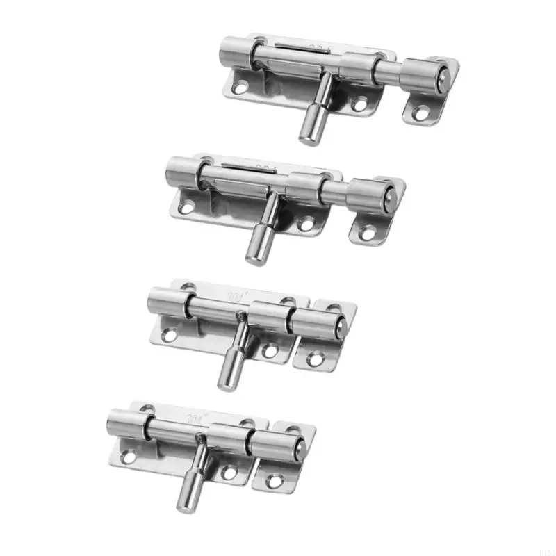 E15A 4pcs Slide Bulling set bocche sicurezza in acciaio robusto Letch sicurezza della porta semplici installazioni