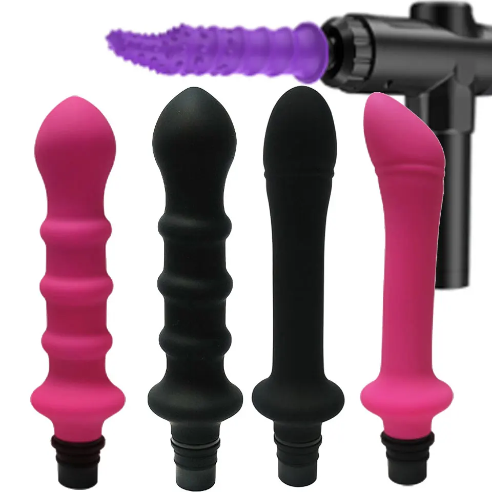 Vibrator Sex Machine Fascia Gun Massage Attachements Head to Silicone Dildo Sex Toys For Men Women Vibrators Penis Masturbation