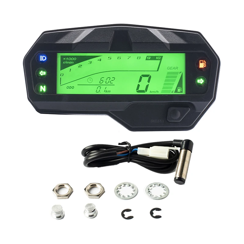 Universal Motorcycle Lcd Digital Meter Spee eter O eter Tachometer 1000RPM Gauge for Yamaha FZ16