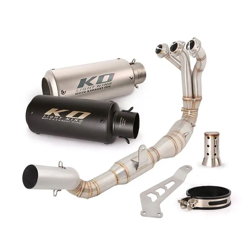 

For YAMAHA MT09 FZ09 2020-2023 Motorcycle Full Exhaust System Slip On Header Link Pipe Muffler DB Killer Stainless Steel