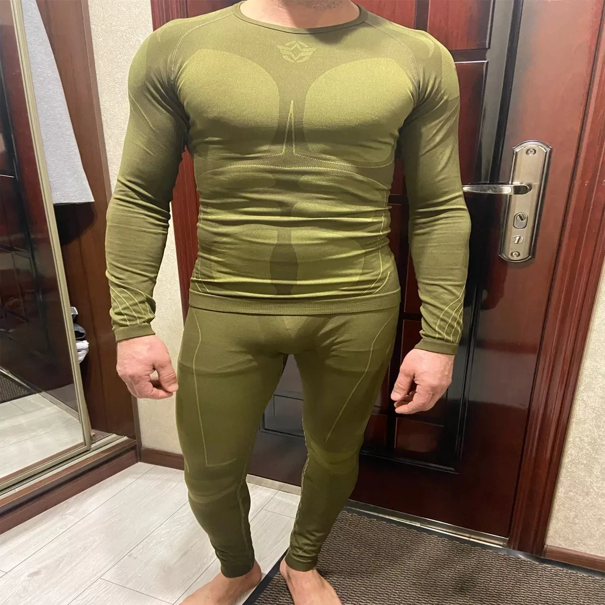 Seamless Tight Tactical Thermal Underwear Men Outdoor Sports Function Breathable Training Cycling Thermo Underwear Long Johns