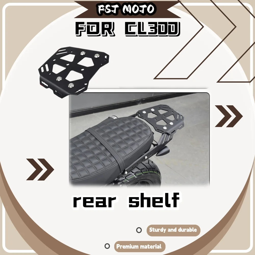 For CL300 Matte Aluminum Alloy Rear Luggage Rack Hollow Cutout Top Bracket Stable Load Bearing Direct Replacement Mod Part